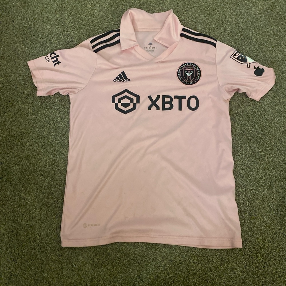 Adidas Light Pink Soccer Jersey with Black Details